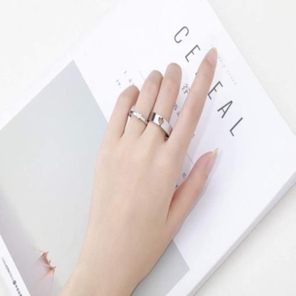 Matching Heart Rings for Couples I Love You Engagement Wedding Ring, Size M10/W7 - Picture 4 of 5